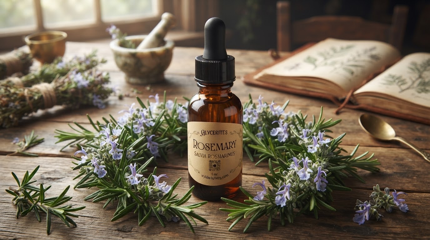 Rosemary sprigs on a table