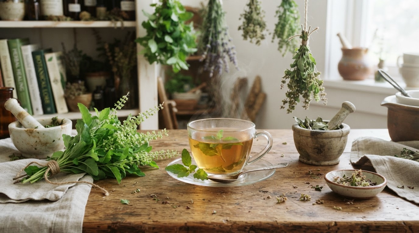 Tulsi (holy basil) plant