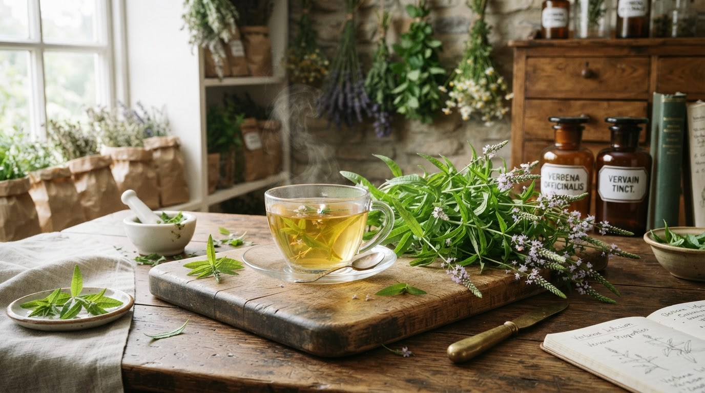 European vervain (Verbena officinalis) plant